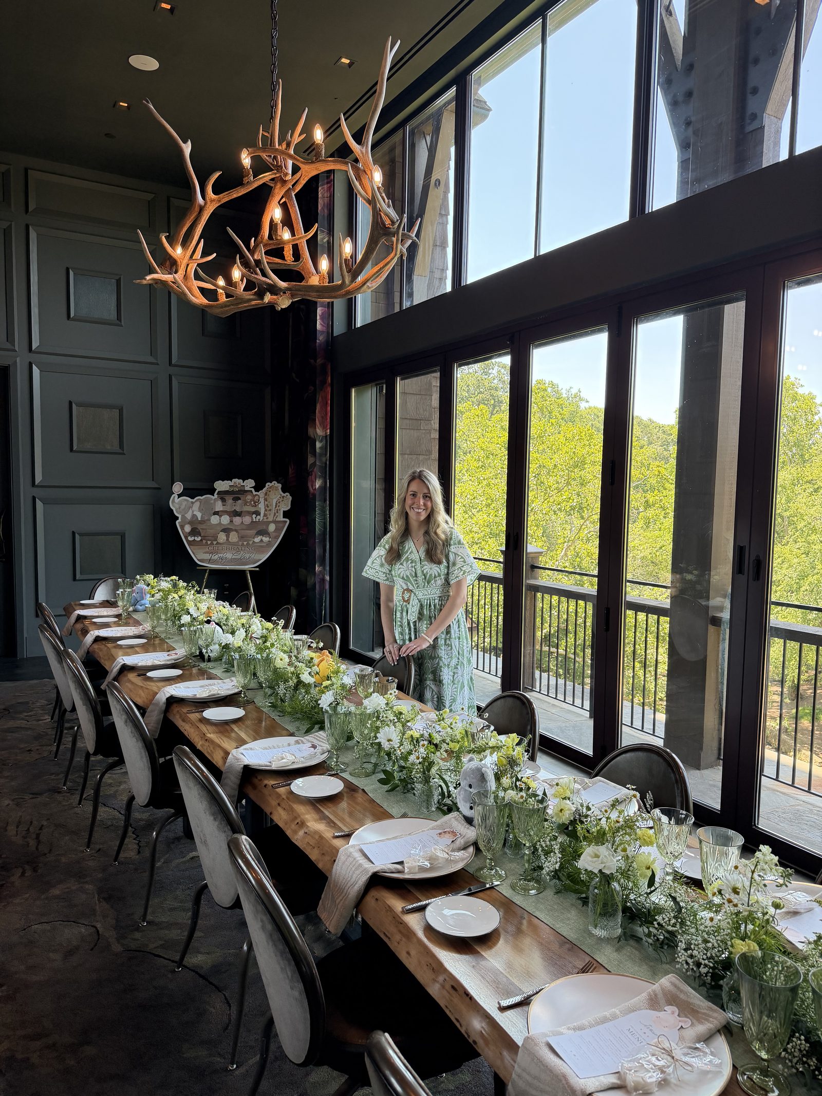Planner on-site at a styled event with a long wooden table